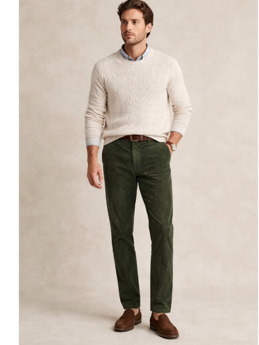 Bonobos Mens Olive Green Soft Brushed Cotton Pants Tailored Fit Preppy 31X32